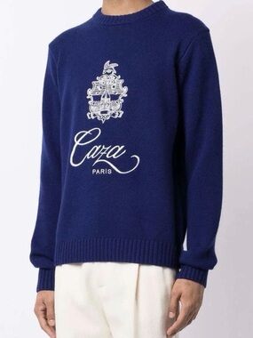 NWT CASABLANCA  Embleme De Caza Intarsia Jumper Size Small Wool Cashmere 20x26